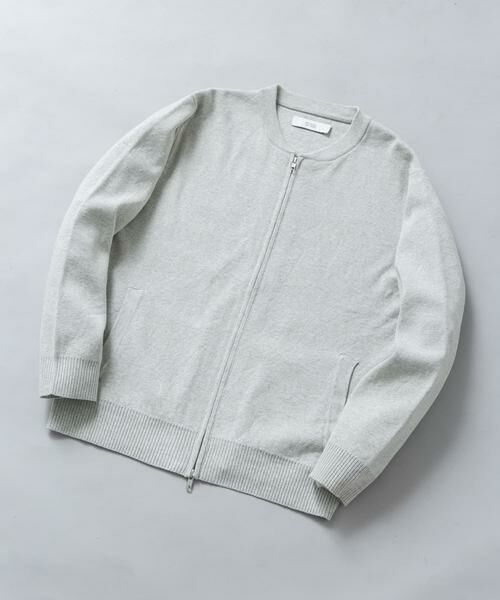 URBAN RESEARCH ROSSO / アーバンリサーチ ロッソ ブルゾン | 『マシンウォッシャブル』コットンミラノリブニットジップブルゾン(ライトグレー)