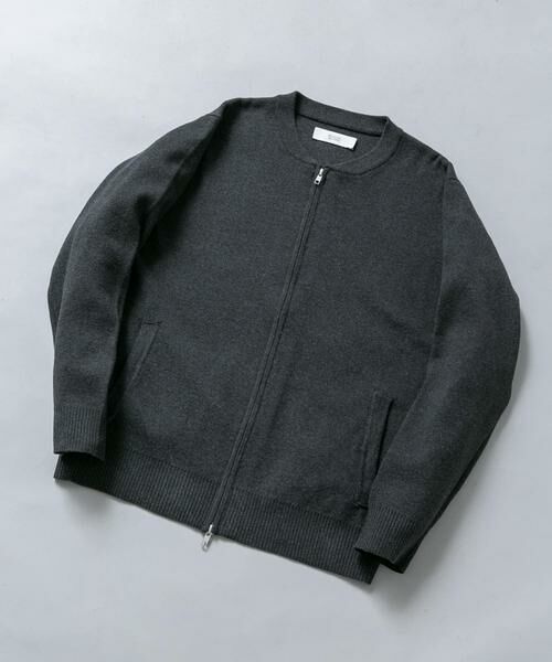 URBAN RESEARCH ROSSO / アーバンリサーチ ロッソ ブルゾン | 『マシンウォッシャブル』コットンミラノリブニットジップブルゾン(チャコールグレー)