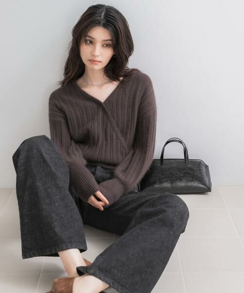 URBAN RESEARCH ROSSO / アーバンリサーチ ロッソ ニット・セーター | 『WEB/一部店舗限定』ランダムリブカシュクールニット | 詳細4