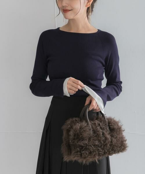 URBAN RESEARCH ROSSO / アーバンリサーチ ロッソ ニット・セーター | シルク混コンパクトリブニット（ネイビー）