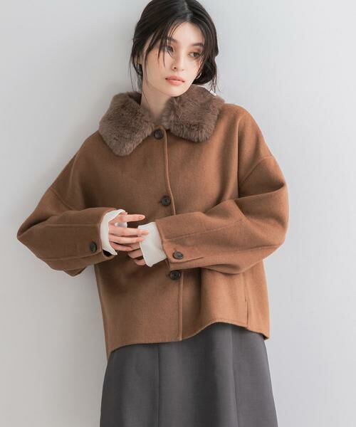URBAN RESEARCH ROSSO / アーバンリサーチ ロッソ その他アウター | 『WEB/一部店舗限定』2wayファーカラーリバーショートコート（キャメル）