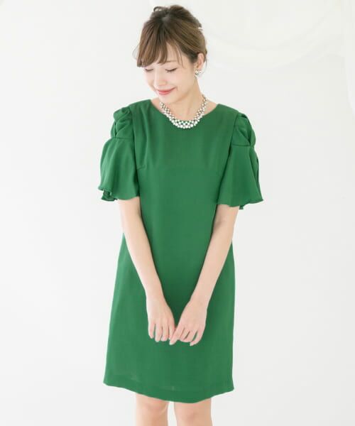 ＊＊URBAN RESEARCH ROSSO / アーバンリサーチ ロッソ ドレス | デザインスリーブドレス∴（GREEN）