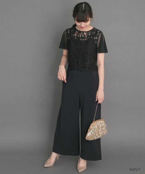 ＊＊URBAN RESEARCH ROSSO / アーバンリサーチ ロッソ ドレス | レース×オールインワン（NAVY）