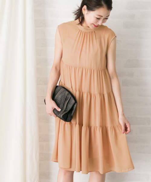 ＊＊URBAN RESEARCH ROSSO / アーバンリサーチ ロッソ ドレス | kaene　シフォンティアードワンピース（PINK）