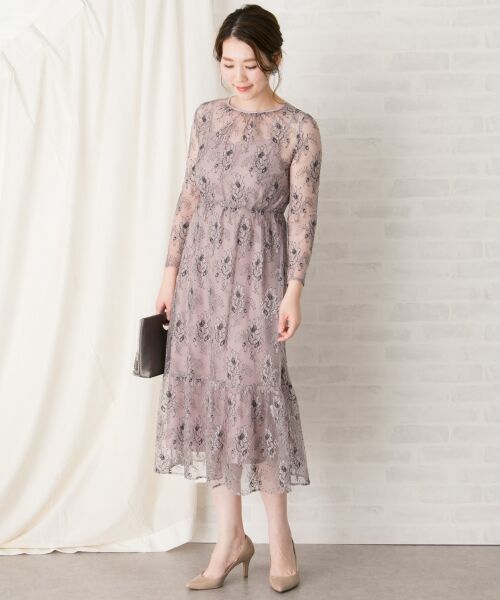 【URBAN RESERCH】パーティドレス【KAENE】 kaene ラメミックスステッチレースドレス[RW47-101014]｜URBAN