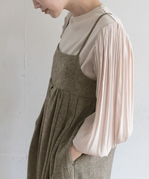 □美品◆ロッソ◆F by ROSSOリネン混タックキャミオールインワン F by ROSSO（エフバイロッソ）の「F by ROSSO リネン混タック