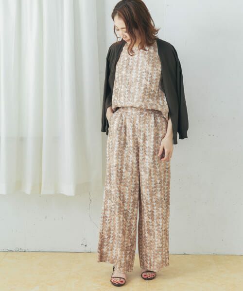 ＊＊URBAN RESEARCH ROSSO / アーバンリサーチ ロッソ その他パンツ | リーフプリントワイドパンツ（P/BEIGE）