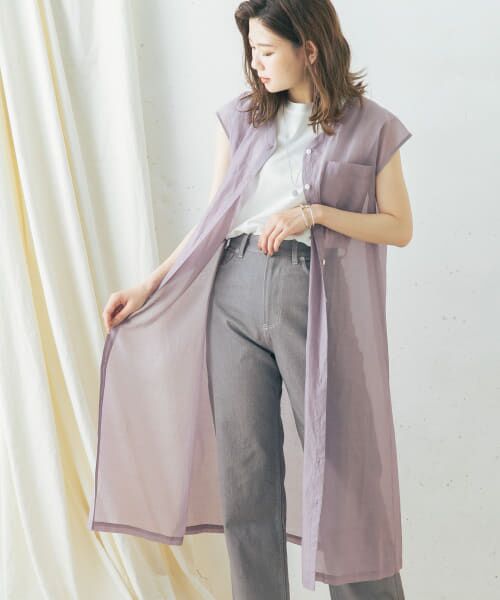 ＊＊URBAN RESEARCH ROSSO / アーバンリサーチ ロッソ ワンピース | コットンシルクフレンチガウンワンピース（PURPLE）