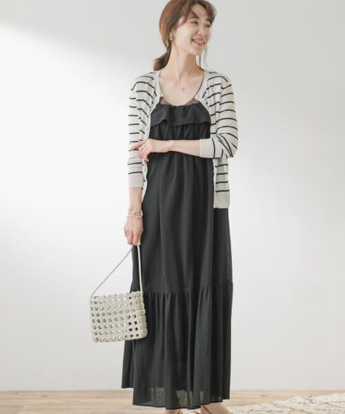 ＊＊URBAN RESEARCH ROSSO / アーバンリサーチ ロッソ ワンピース | F by ROSSO　バックシャーリングワンピース（BLACK）