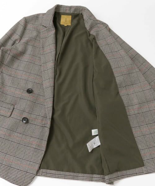 【美品】 アーバンリサーチロッソ チェックダブルテーラードジャケット セール】 F by ROSSO チェックダブルテーラードジャケット