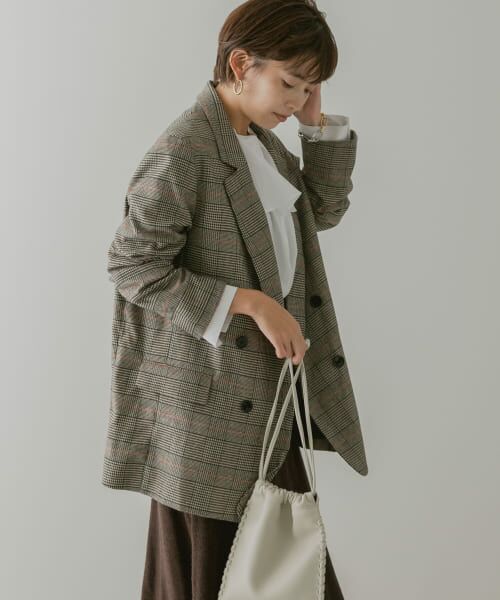 【美品】 アーバンリサーチロッソ チェックダブルテーラードジャケット アーバンリサーチ ロッソ URBAN RESEARCH ROSSO チェックテーラード