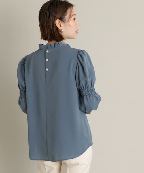 ＊＊URBAN RESEARCH ROSSO / アーバンリサーチ ロッソ シャツ・ブラウス | F by ROSSO　シャーリングスリーブブラウス（BLUE）