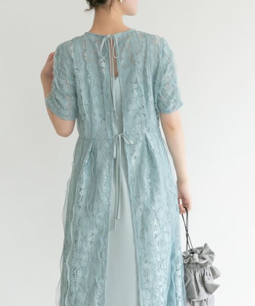 ＊＊URBAN RESEARCH ROSSO / アーバンリサーチ ロッソ ドレス | kaene　リボンチュールエプロンドレス（mint）