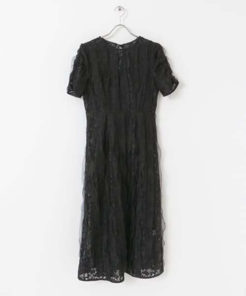 kaene　リボンチュールエプロンドレス　ROSSO ロッソ　ブラック　カエン 楽天市場】【SALE／50%OFF】kaene リボンチュールエプロンドレス
