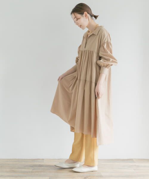 ＊＊URBAN RESEARCH ROSSO / アーバンリサーチ ロッソ ワンピース | F by ROSSO　ティアードギャザーシャツワンピース（BEIGE）