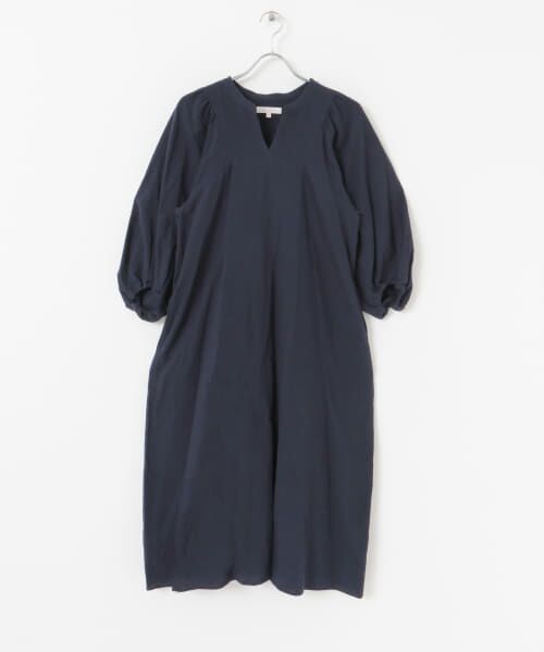 極美品＊F by ROSSO　ボリュームスキッパーOP　黒　リネン混ワンピース F by ROSSO（エフバイロッソ）の「『LEE6月号掲載』『UR TECH 高