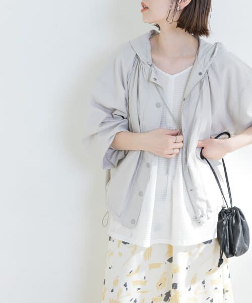 ＊＊URBAN RESEARCH ROSSO / アーバンリサーチ ロッソ ブルゾン | F by ROSSO　撥水ギャザーオーバーブルゾン（L/GRAY）