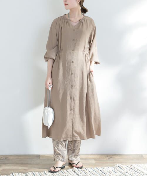 ＊＊URBAN RESEARCH ROSSO / アーバンリサーチ ロッソ ワンピース | F by ROSSO　イージーケアガウンワンピース（BEIGE）