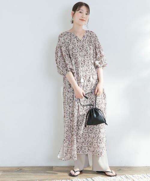 セール】 F by ROSSO ビンテージフラワーギャザーワンピース