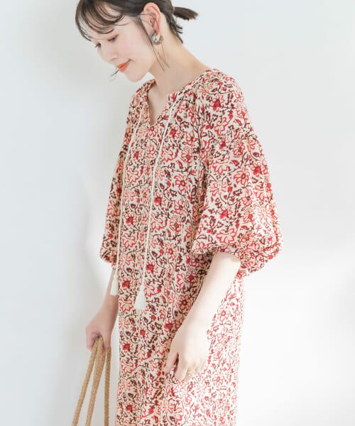 ★美品◆ロッソ◆F by ROSSO バックテールボリュームワンピース セール】F by ROSSO コットンボイルタックティアードワンピース