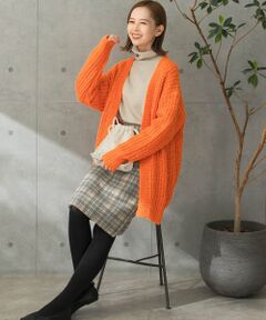 ローゲージ畦編みカーディガン