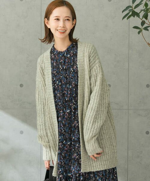 ＊＊URBAN RESEARCH ROSSO / アーバンリサーチ ロッソ カーディガン・ボレロ | ローゲージ畦編みカーディガン（greige）