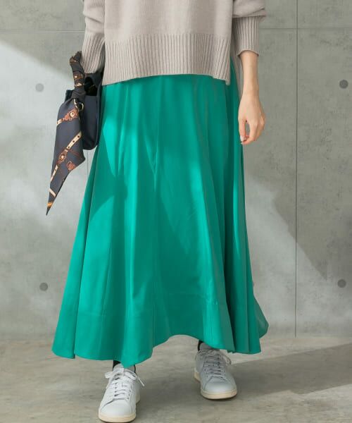 ＊＊URBAN RESEARCH ROSSO / アーバンリサーチ ロッソ スカート | パネルラインサテンフレアスカート（MINT）