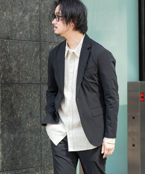 ＊＊URBAN RESEARCH ROSSO / アーバンリサーチ ロッソ ナイロンジャケット | 『XLサイズあり』ウォッシャブルテーラードストレッチジャケット（BLACK）