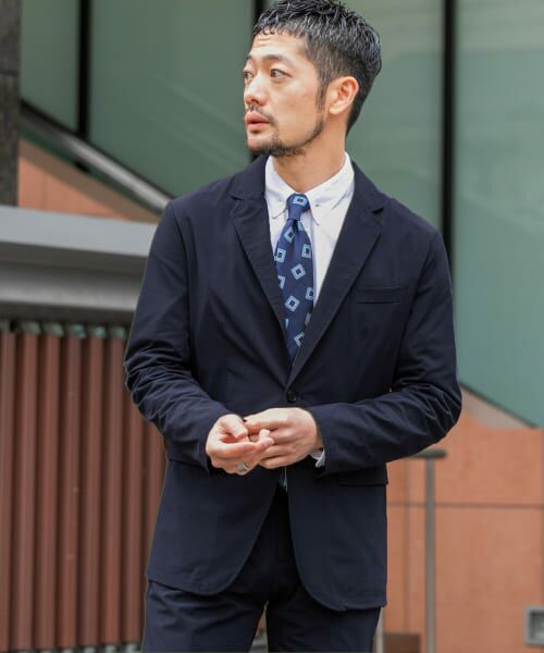 ＊＊URBAN RESEARCH ROSSO / アーバンリサーチ ロッソ ナイロンジャケット | 『XLサイズあり』ウォッシャブルテーラードストレッチジャケット（NAVY）