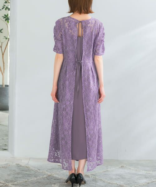 URBAN　RESEARCH　ROSSO kaene　配色レースエプロンドレス アーバンリサーチ ロッソ URBAN RESEARCH ROSSO kaene 配色