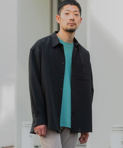 ＊＊URBAN RESEARCH ROSSO / アーバンリサーチ ロッソ シャツ・ブラウス | 『URTECH DRYLUXE』『XLサイズあり』イージーケアリラックスシャツ（BLACK）
