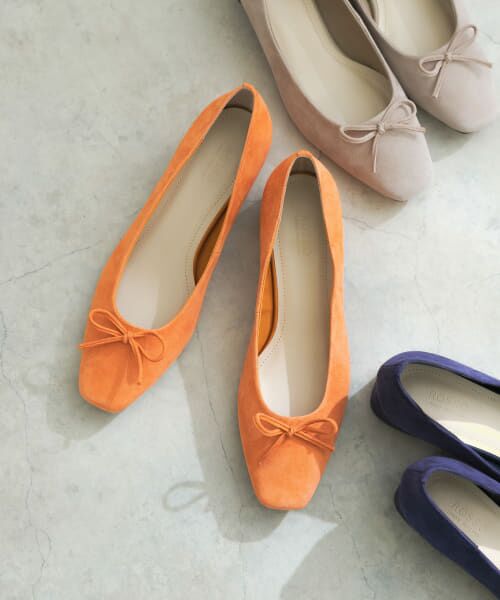 ＊＊URBAN RESEARCH ROSSO / アーバンリサーチ ロッソ バレエシューズ | シープスエードバレエシューズ（オレンジ）