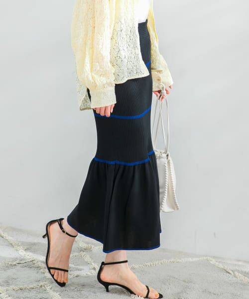 ＊＊URBAN RESEARCH ROSSO / アーバンリサーチ ロッソ スカート | TRICOTE　MERMAID SKIRT（BLACK）