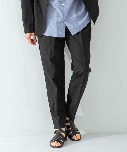 ＊＊URBAN RESEARCH ROSSO / アーバンリサーチ ロッソ その他パンツ | 『セットアップ対応』 ハードマンズリネンガーメントダイパンツ（BLACK）