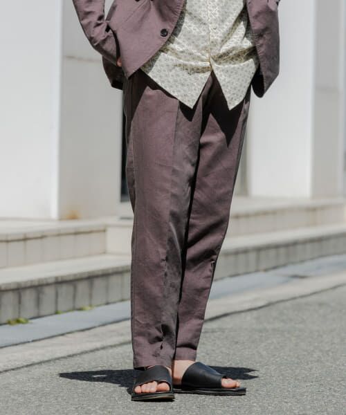 ＊＊URBAN RESEARCH ROSSO / アーバンリサーチ ロッソ その他パンツ | 『セットアップ対応』 ハードマンズリネンガーメントダイパンツ（BROWN）