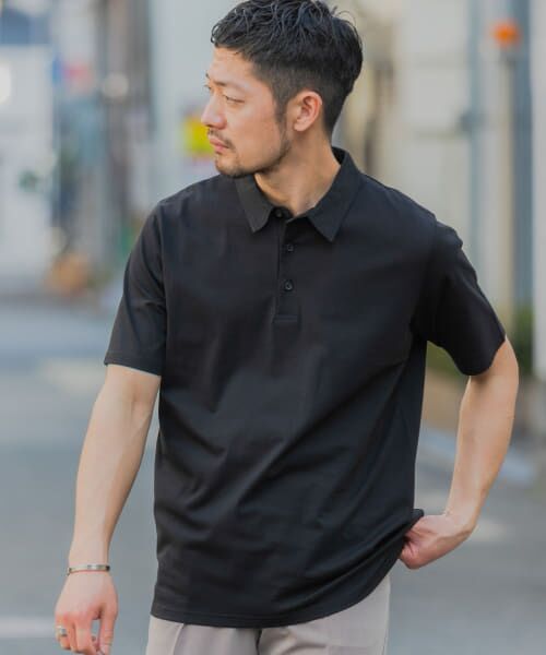 ＊＊URBAN RESEARCH ROSSO / アーバンリサーチ ロッソ ポロシャツ | 『XLサイズあり』汗染み防止半袖ポロシャツ（BLACK）