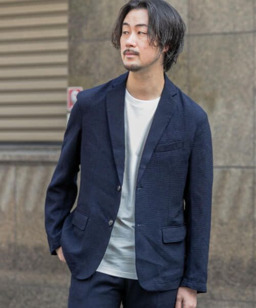 ＊＊URBAN RESEARCH ROSSO / アーバンリサーチ ロッソ テーラードジャケット | 『XLサイズあり』『セットアップ対応』サマーツイードテーラードジャケット（NAVY）