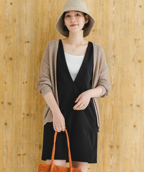 【タグ付き未使用】FbyROSSO/撥水Vネックショートオールインワン セール】 F by ROSSO 撥水ショートオールインワン （サロペット