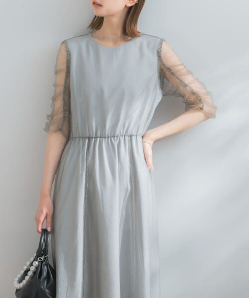 ＊＊URBAN RESEARCH ROSSO / アーバンリサーチ ロッソ ドレス | kaene　シャイニーチュールドレス（gray）
