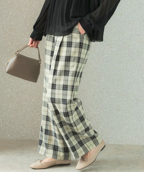 ＊＊URBAN RESEARCH ROSSO / アーバンリサーチ ロッソ その他パンツ | カラーチェックワイドパンツ（BLACK）