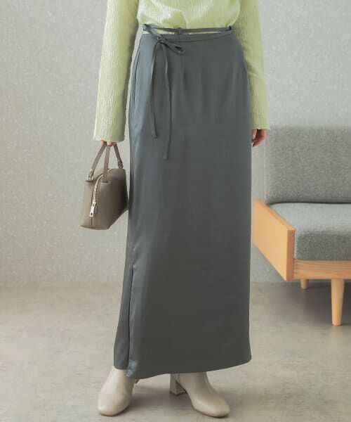 ＊＊URBAN RESEARCH ROSSO / アーバンリサーチ ロッソ スカート | マルチウェイサテンナロースカート（charcoal）