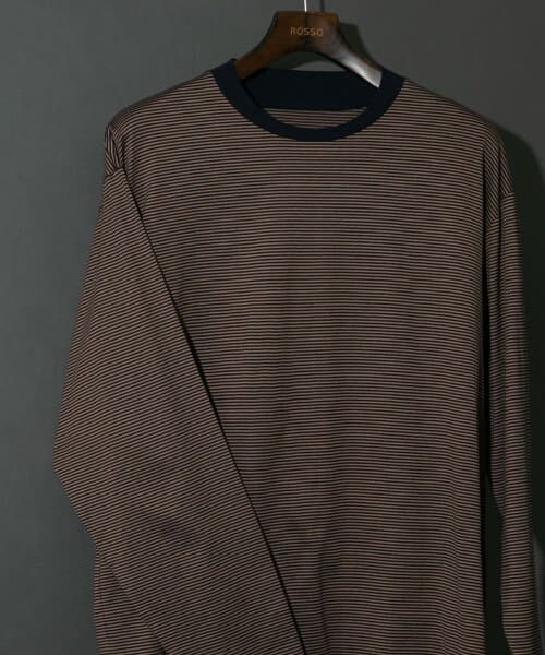 ＊＊URBAN RESEARCH ROSSO / アーバンリサーチ ロッソ Tシャツ | 『XLサイズあり』JAPAN FABRICロングスリーブクルーTシャツ（NAVYxBRN）