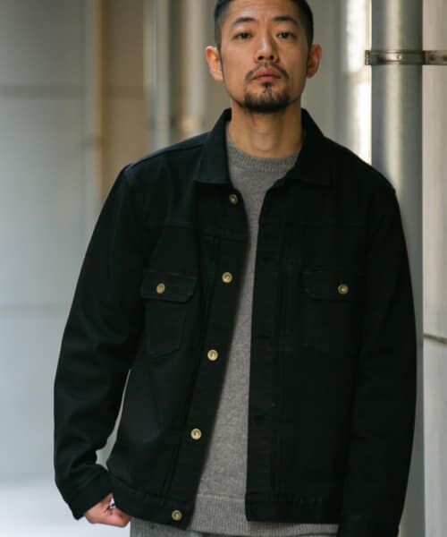 ＊＊URBAN RESEARCH ROSSO / アーバンリサーチ ロッソ Gジャン・デニムジャケット | 『セットアップ対応』 『XLサイズあり』ストレッチデニムトラッカージャケット（BLACK）