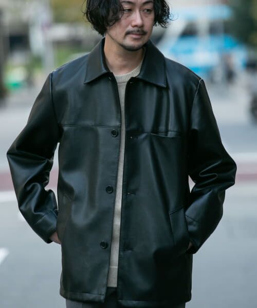 セール】 『XLサイズあり』フェイクレザーカーコート （その他