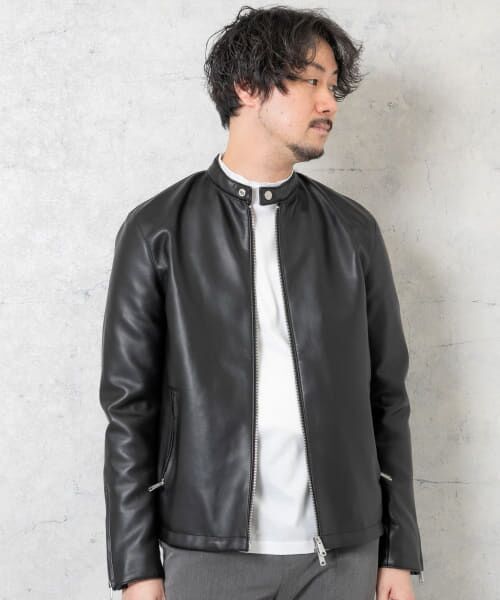 セール】 『XLサイズあり』フェイクレザーシングルライダース