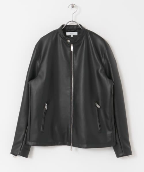 URBAN RESEARCH ブラックレザーシングルライダースジャケット URBAN RESEARCH 黒 レザー シングルライダースジャケット