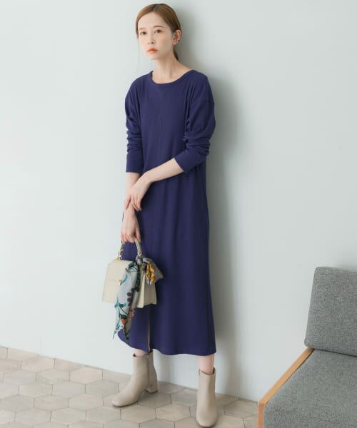 ＊＊URBAN RESEARCH ROSSO / アーバンリサーチ ロッソ ワンピース | 2wayネックリブカットソーワンピース（BLUE）