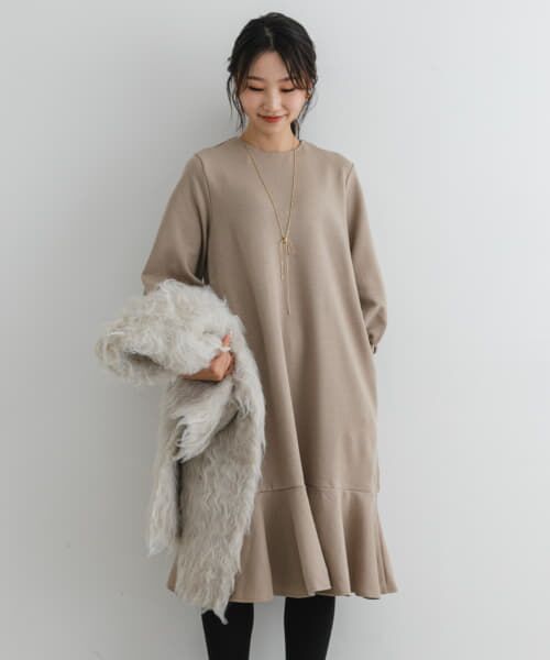 【美品】URBAN RESEARCH ROSSO 長袖ロングワンピース URBAN RESEARCH ROSSO WOMEN」 長袖ワンピース FREE ネイビー