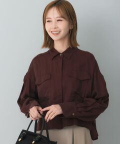 タックスリーブクロップドキュプラシャツ