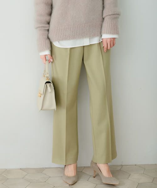 ＊＊URBAN RESEARCH ROSSO / アーバンリサーチ ロッソ その他パンツ | ストレートセミフレアウールパンツ（GRY YELLOW）